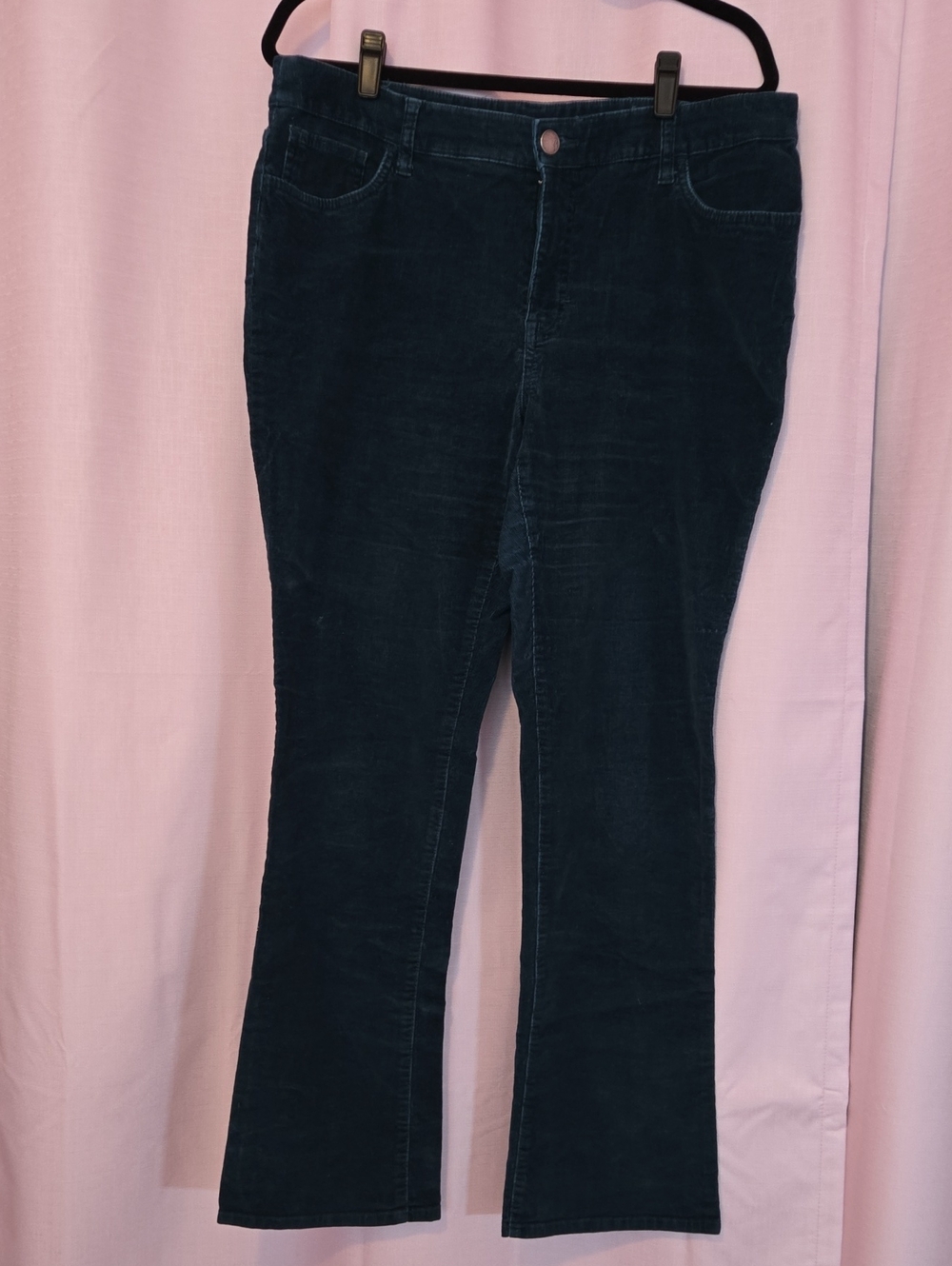 Dark Teal Corduroy Bootleg Jeans